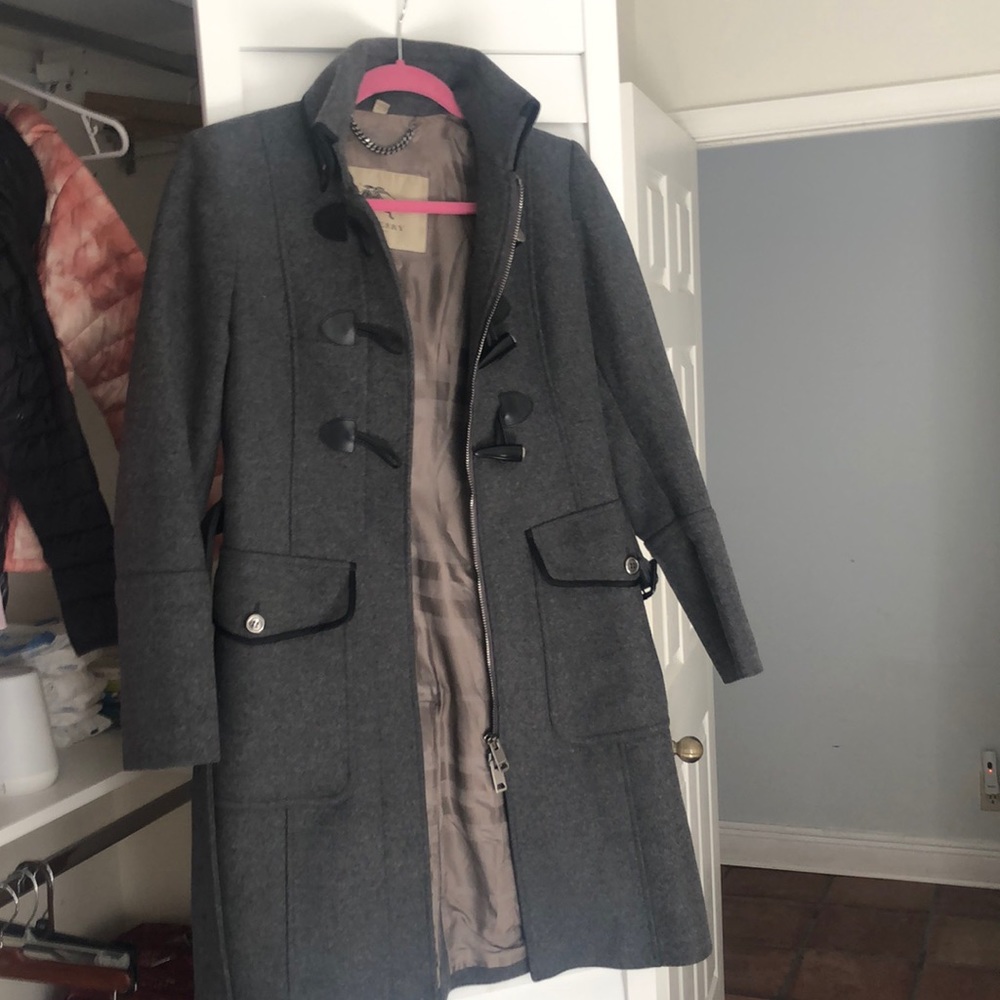 Burberry grey wool coat